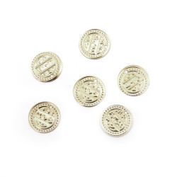 Metal coin 15 mm with a 2 mm hole, silver - 50 pieces