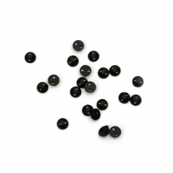 Acrylic Sew-On Stones, 5x2mm, Round Shape, Black Color, Faceted - 100 Pieces