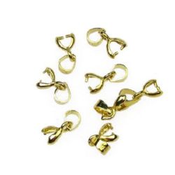 Stoc epuizat. Primeste notificare pe email cand produsul revine in stoc Varfuri metalice pentru pandantiv gaura de 11 mm 3 mm culoare auriu -10 bucati