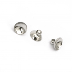 Metal End Cap for Pendant / 8x5.5 mm, Hole: 1.8 mm, Silver - 10 pieces