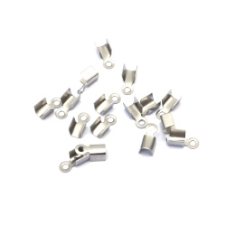 Steel Tip 4x10 mm Hole 1.5 mm Silver Color - 20 Pieces