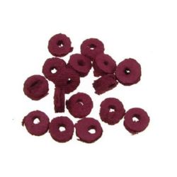Leather washer bead,6x2 mm deep pink - 12.5 grams ~ 300 pieces
