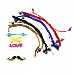 Гривна направи си сам ШАМБАЛА текстил метал хематит 165x5 мм