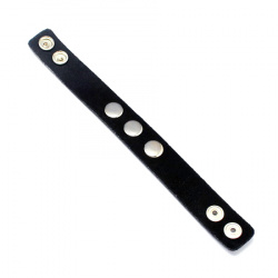 Not Available Online. You can also buy at EM ART stores and at +359 884 000 893 Genuine leather metal bracelet for Tic-tac button 235x26 mm black