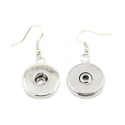 Metal Earrings color silver for Tic-tac button 40x19x5 mm