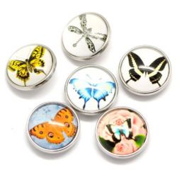 Snap buttons  18 mm assorted butterflies
