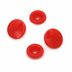 Пластмасови тик-так копчета 12 мм Т5 цвят червен -20 броя