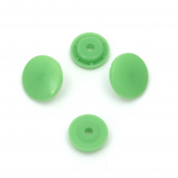 Round Plastic Snap Buttons, Size: 12 mm, Color: Green, 20 pieces