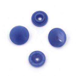 Round Plastic Sew-on Snap Buttons, Size: 12 mm, Color: Dark Blue, 20 pieces
