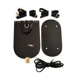 Kit for Making Eco Leather Backpack / Black Color - 11 parts
