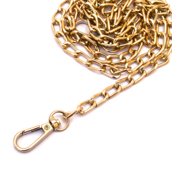Metal Chain Bag Handle with Carabiners / Gold Color /  118x0.8x0.3 cm