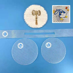 Pânză din plastic pentru realizarea pungilor rotunde 17,5x5,5 cm culoare alb - 3 părți