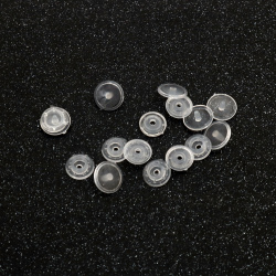 Plastic Snap Buttons T5, 12 mm,  Transparent - 20 pieces