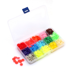 Plastic Snap Buttons T5, 12 mm,   Color: MIX - 360 pieces