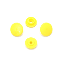 Plastic Snap Buttons, 12 mm, T5, yellow - 20 pieces