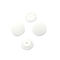 Plastic Snap Buttons, 10.5 mm, T3, white - 20 pieces