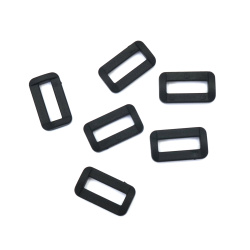 Plastic Adjuster/Buckle with Inner Diameter of 16x5 mm and Outer 23x13 mm, Black color - 20 pieces
