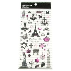 Self-adhesive Vintage Stickers "Silhouette" for Scrapbook