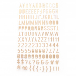 stickers letters numbers and signs 10x2 ~ 10 mm color gold -145 pieces