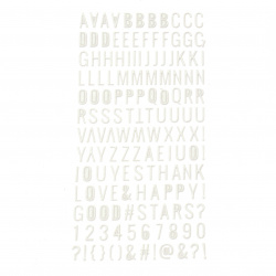 stickers broach letters numbers and signs 10x2 ~ 10 mm color white -150 pieces