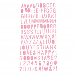  stickers broach letters numbers and signs 10x2 ~ 10 mm color pink -150 pieces