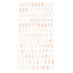 stickers brochure letters numbers and signs 10x2 ~ 10 mm color pink scarlet -150 pieces