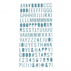 stickers broach letters numbers and signs 10x2 ~ 10 mm color blue -150 pieces