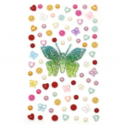 Pietre autoadezive perle și acrilice diverse forme de culoare asortată