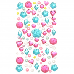 Pietre autoadezive acrilice și perlate de diferite forme colorate