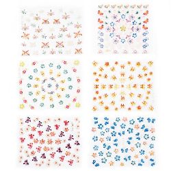 Decoration stickers 3D flowers with butterflies mix