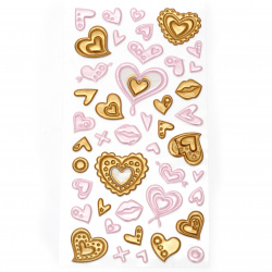 3D adhesive stickers hearts 8 ~ 7x35 ~ 35 mm