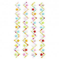 Self-adhesive stones acrylic Zig zag colored stars