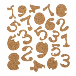 Adhesive cork stickers 16 ~ 25x25 ~ 36 mm Figures