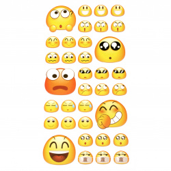 Adhesive stickers 20 ± 40 mm Emoticons mix - 35 pieces