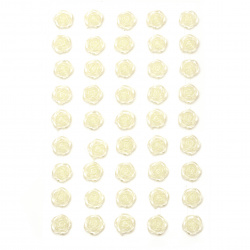 Perle autoadezive floare 10 mm alb - 45 bucăți