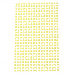 Perle autoadezive emisfere de 4 mm galben - 442 bucăți