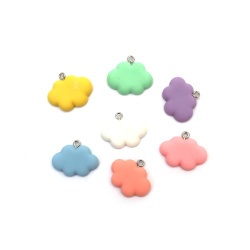 Charming Resin Cloud Pendants 25x20x4.5 mm – Hole 1.5 mm, MIX Colors, Set of 5 for Cute Jewelry, Fun Accessories & Creative DIY Projects
