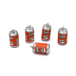 Plastic Can Pendants 12x23 mm – Hole 1.5 mm, Orange Color, Set of 5 for Fun Jewelry, Keychains & Creative DIY Projects