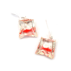 Unique Resin Pendants 24x48x10 mm – Bag with Orange Fish, Hole 3 mm, Set of 2 for Creative Jewelry, Ocean-Themed Crafts & Fun Accessories