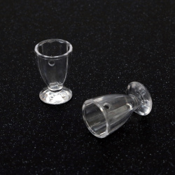 Plastic Cup Pendant/Decoration Element 16x25 mm Hole 2 mm Transparent - 5 Pieces