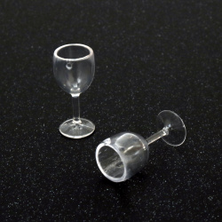 Plastic Pendant Transparent Cup for Decoration 16x35 mm Hole 1.5 mm - 5 Pieces