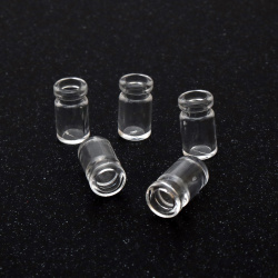 Transparent Plastic Jar for Decoration 10x18 mm Opening 6 mm - 5 Pieces