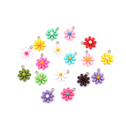 Charming Resin Flower Pendants 16x19x5 mm – Hole 1.5 mm, MIX Colors, Set of 5 for Jewelry Making, Gift Decorations & Creative DIY Crafts