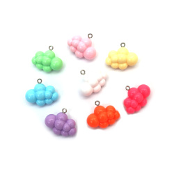 Dreamy Resin Cloud Pendants 26x22x12 mm – Hole 1.5 mm, MIX Colors, Set of 5 for Whimsical Jewelry, Cute Accessories & Creative DIY Projects