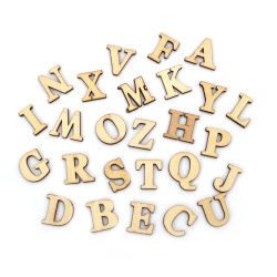 Самозалепващи дървени латински букви 29 мм -26 броя