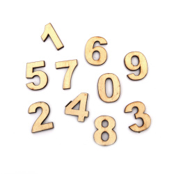 Self-adhesive Wooden Numbers 29 mm - from 0 to 9