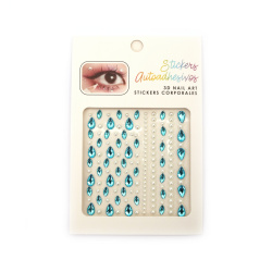 Self-adhesive Pearl Stickers, hemispheres and acrylic blue stones