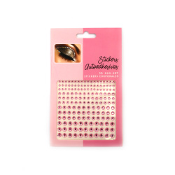 Self-adhesive 3D Acrylic stones from 3 mm to 6 mm pink - 165 pieces