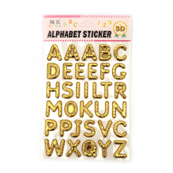 Self-adhesive Alphabet Sticker Latin letters gold color - 30 pieces