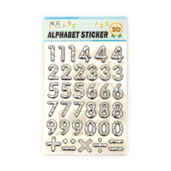 Self-adhesive numbers silver color - 30 pieces